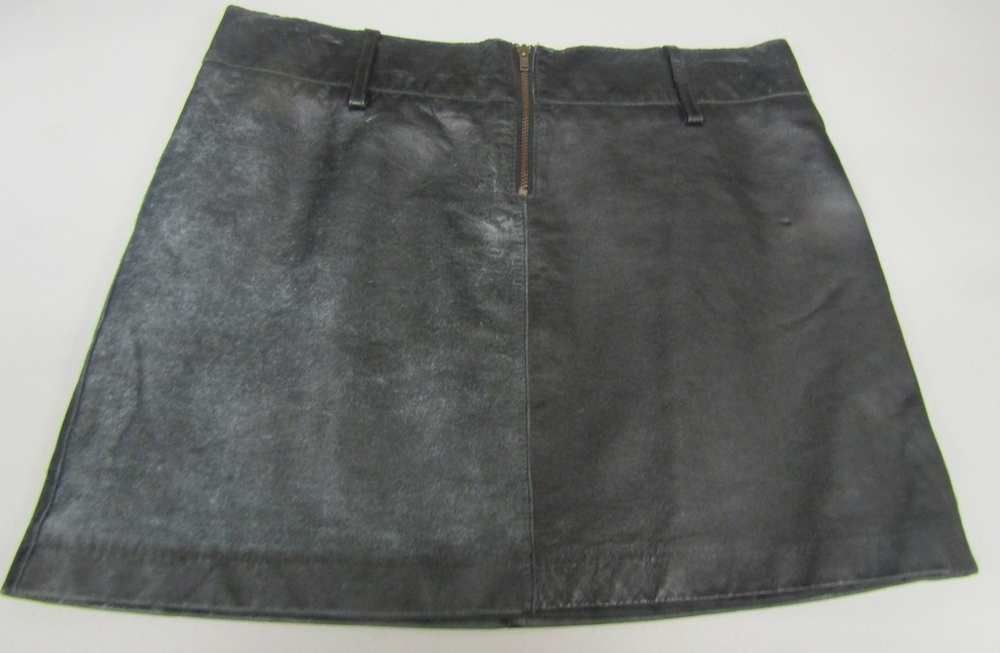 Vintage Old Navy Black Genuine Leather Mini Skirt Size 2