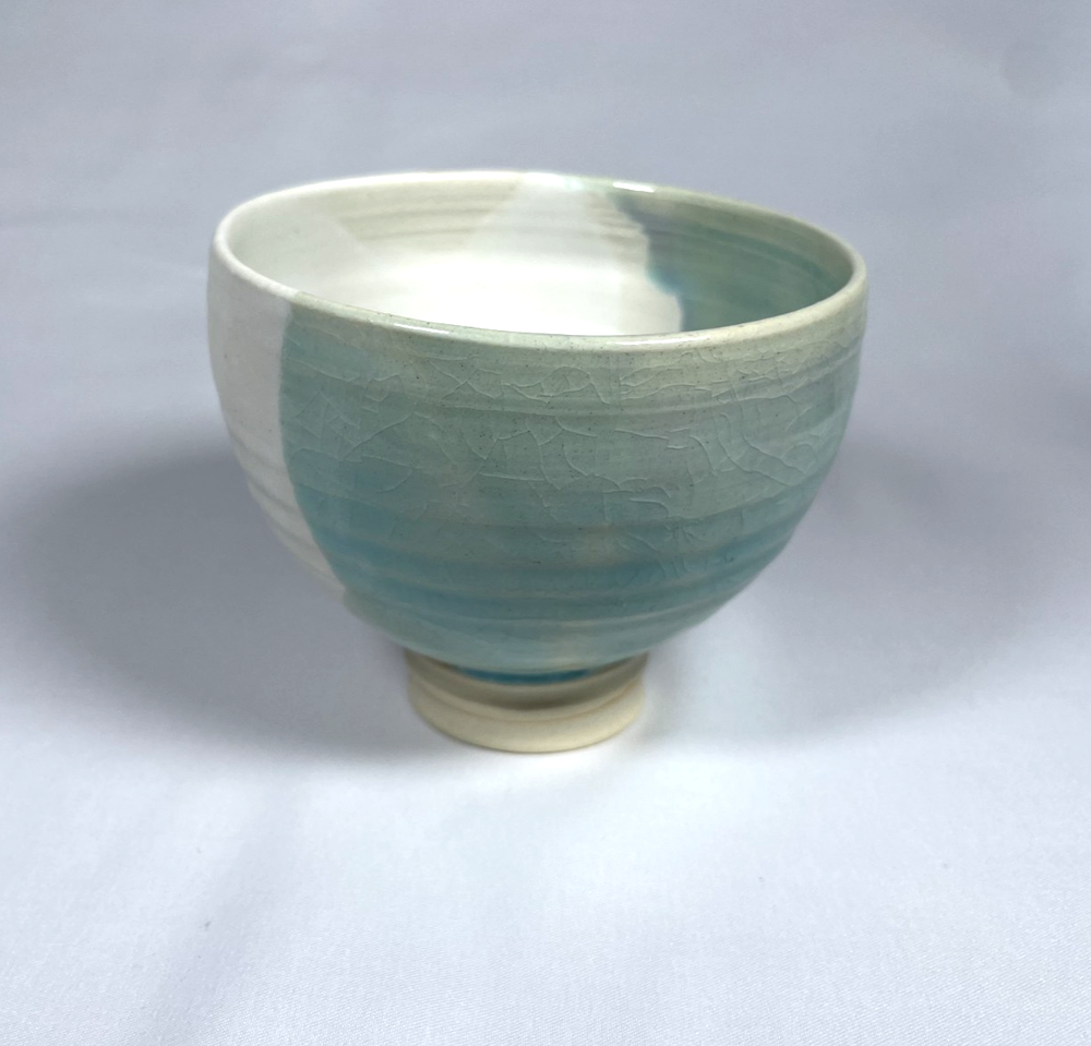 Globe Blue Ceramic Sculpture Pottery Art by Yoshifumi Hatakeyama #0002