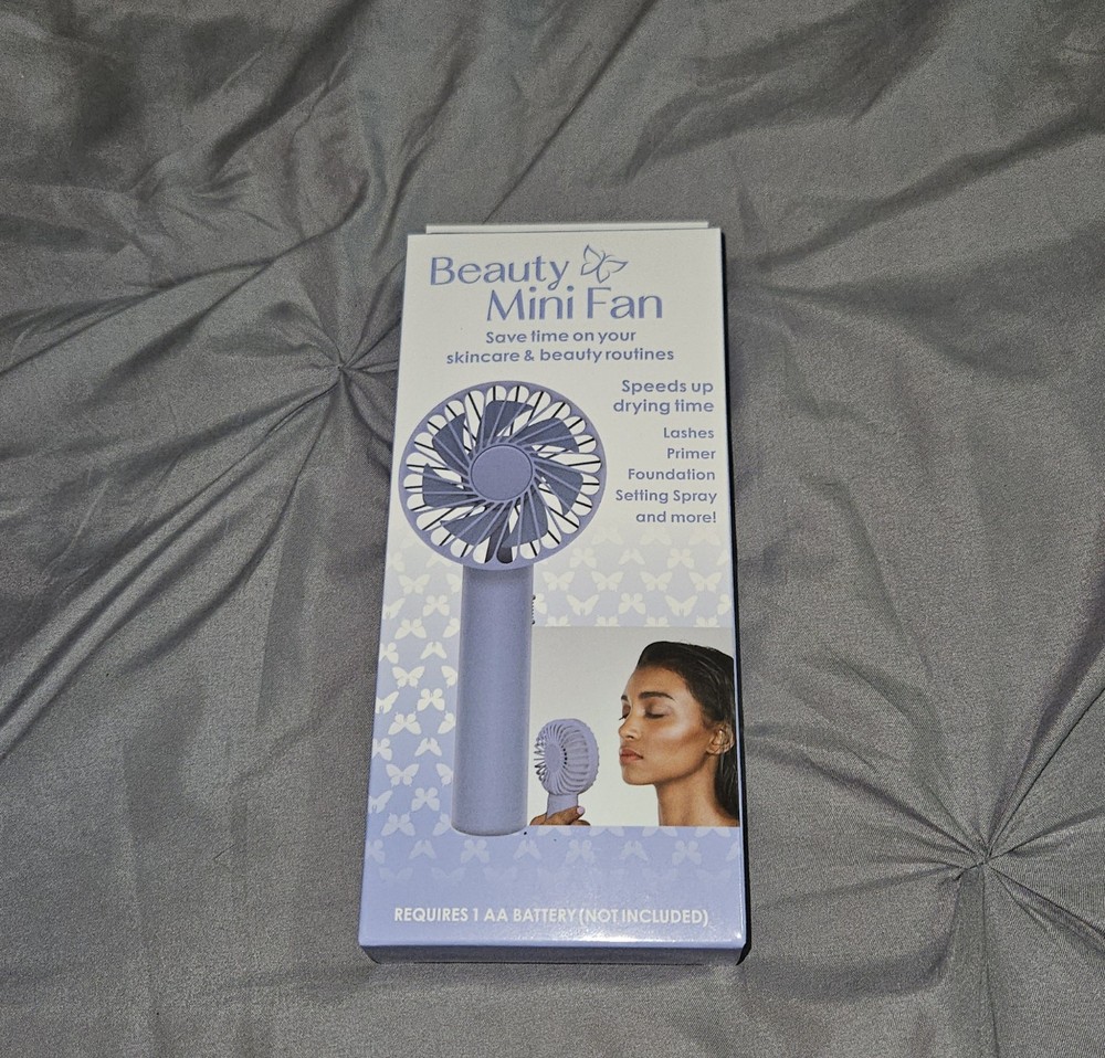 Beauty Mini Fan In Blue Purple BNIB  Battery Operated