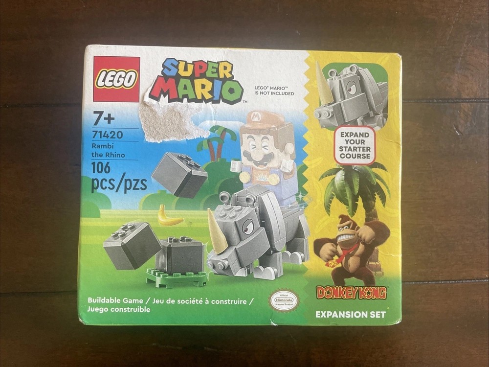 LEGO Super Mario Rambi the Rhino Expansion Set 71420 Jungle Adventure Build