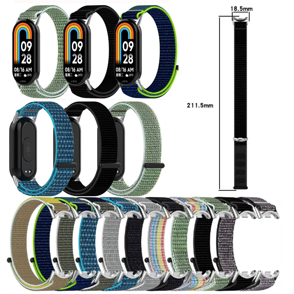 Nylon Sport Loop Watch Band Replacement Strap for Xiaomi Band 8/8NFC Wristband