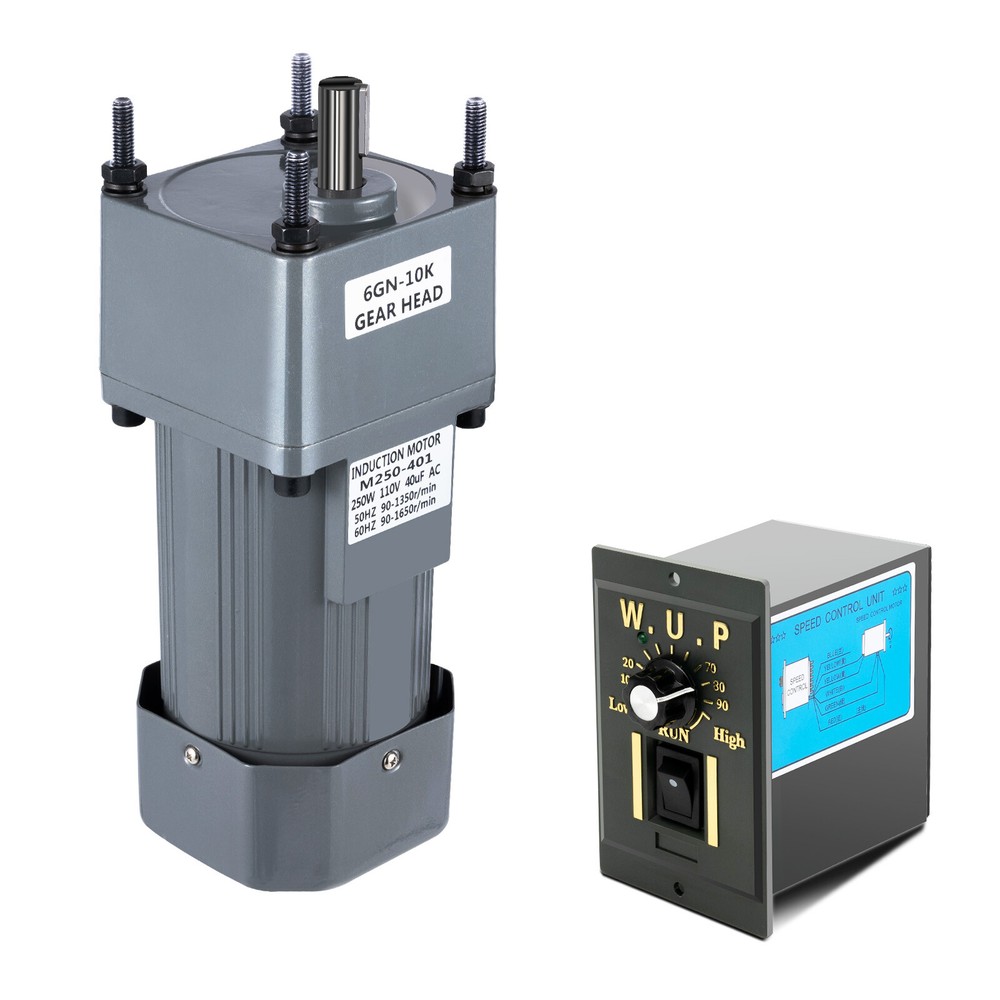 Geared Motor 110V AC with Speed Controller High Torque 135RPM 1:10 (10K) 250W
