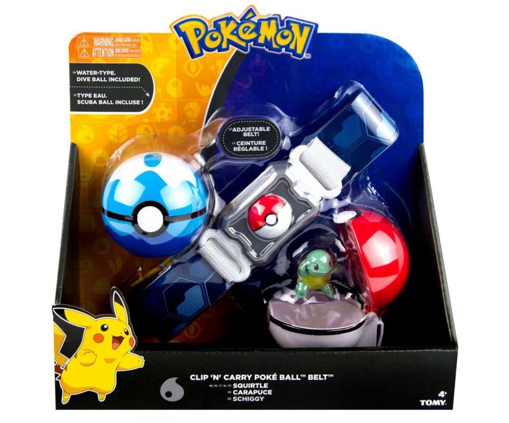 Tomy Pokemon Clip N Carry Poke Ball & Adjustable Belt with Squirtle Figure