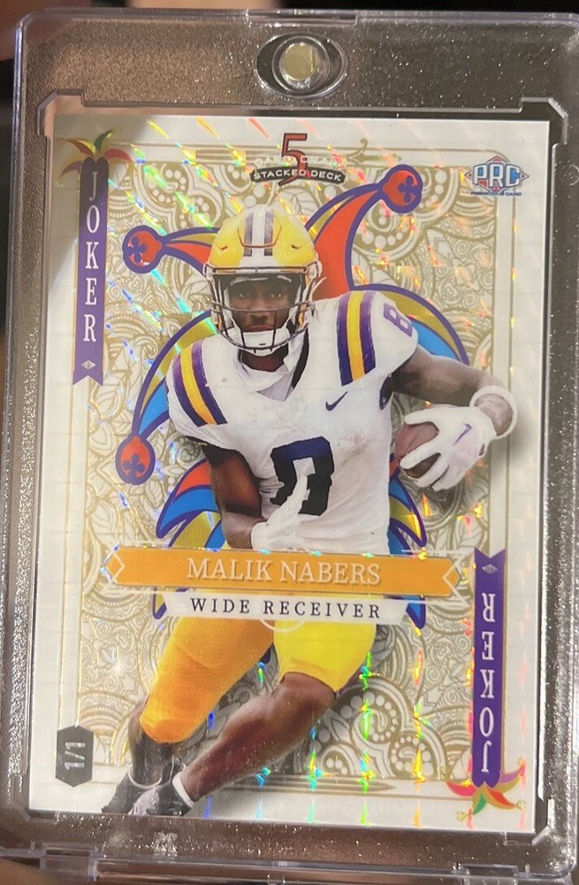 Malik Nabers 1/1 Joker White Gold Shimmer Wild Card 5 Card Draw HOLO LUX!