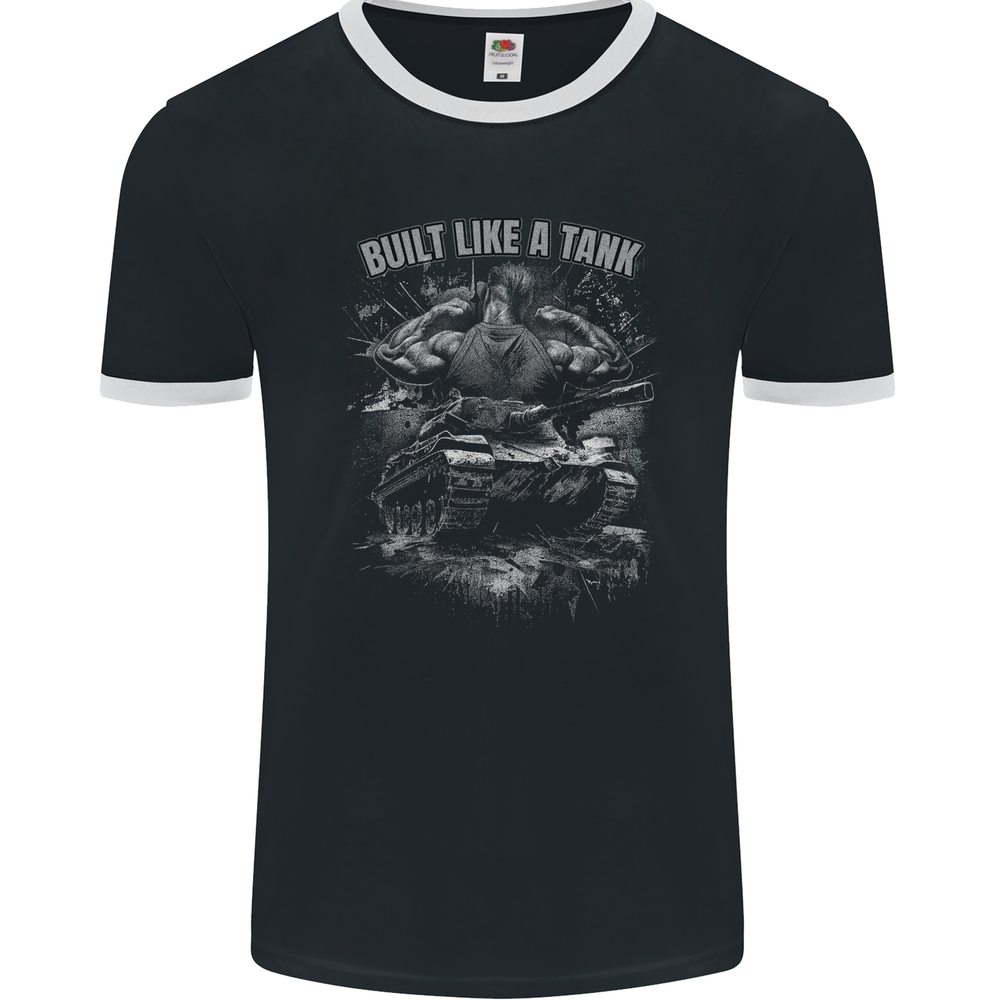Built Like a Tank Gym Bodybuilding Training Mens Ringer T-Shirt FotL