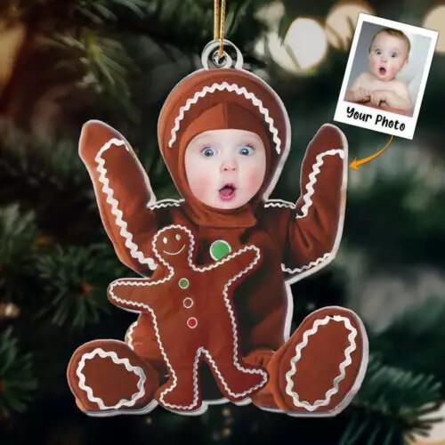 Adorable Newborn Baby  Personalized Photo Ornament christmas ornament