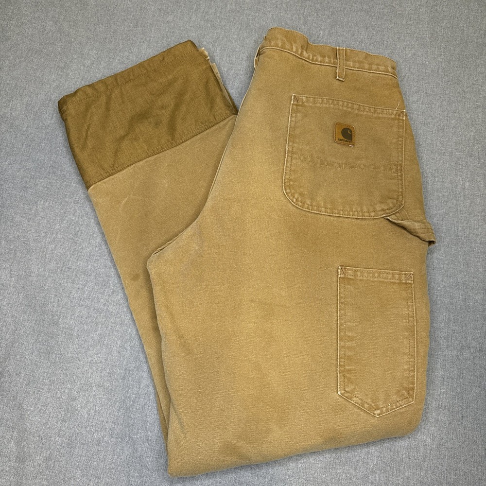 Мужские холщовые рабочие брюки Carhartt B157 BRN Sherpa с подкладкой до колена 38x34 Dungaree