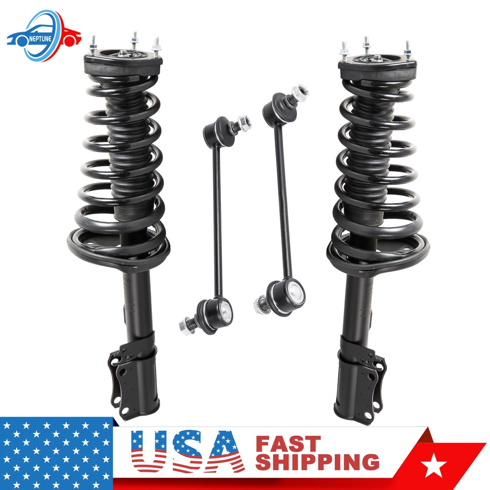 4PCS Rear Struts Shocks & Sway Bar Link For 97-01 Toyota Camry 99-03 Solara 2.2L