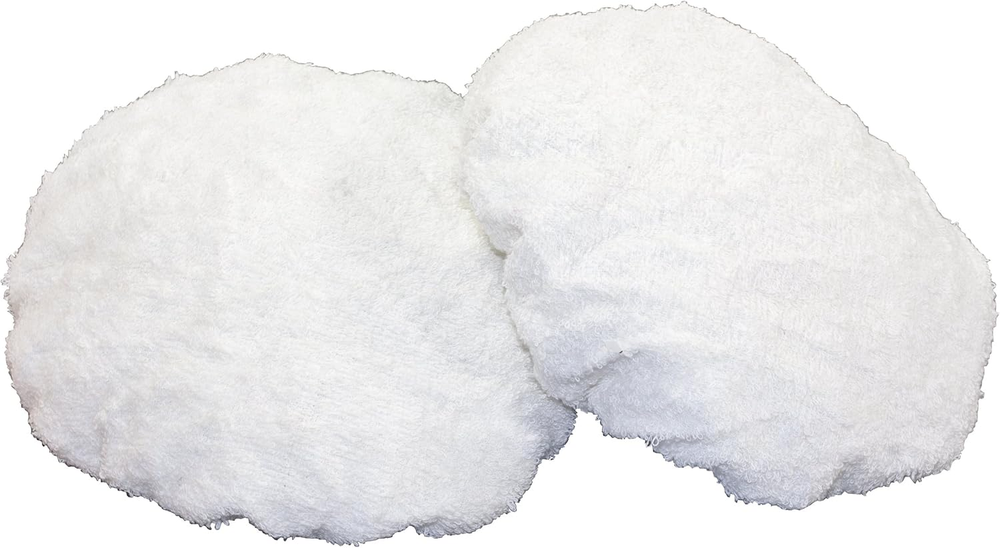 WEN 6010A42 Terry Cloth Polishing Bonnets, Cotton, 6-Inch, 2-Pack, White