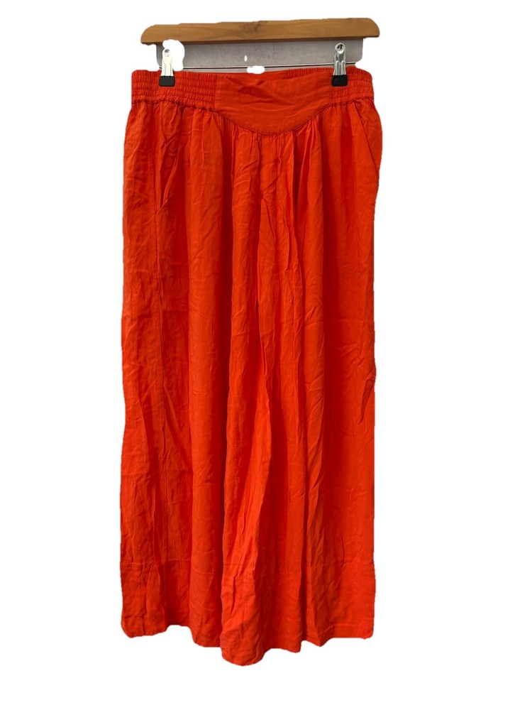 Orange A-Line Midi Skirt Size 10 31