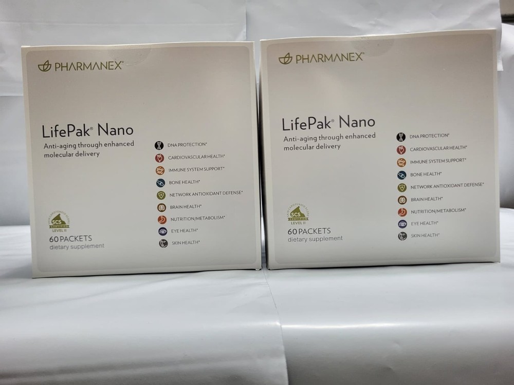 2-Packs Nu Skin NuSkin Pharmanex Lifepak Nano 60 packets Exp: 12/2027