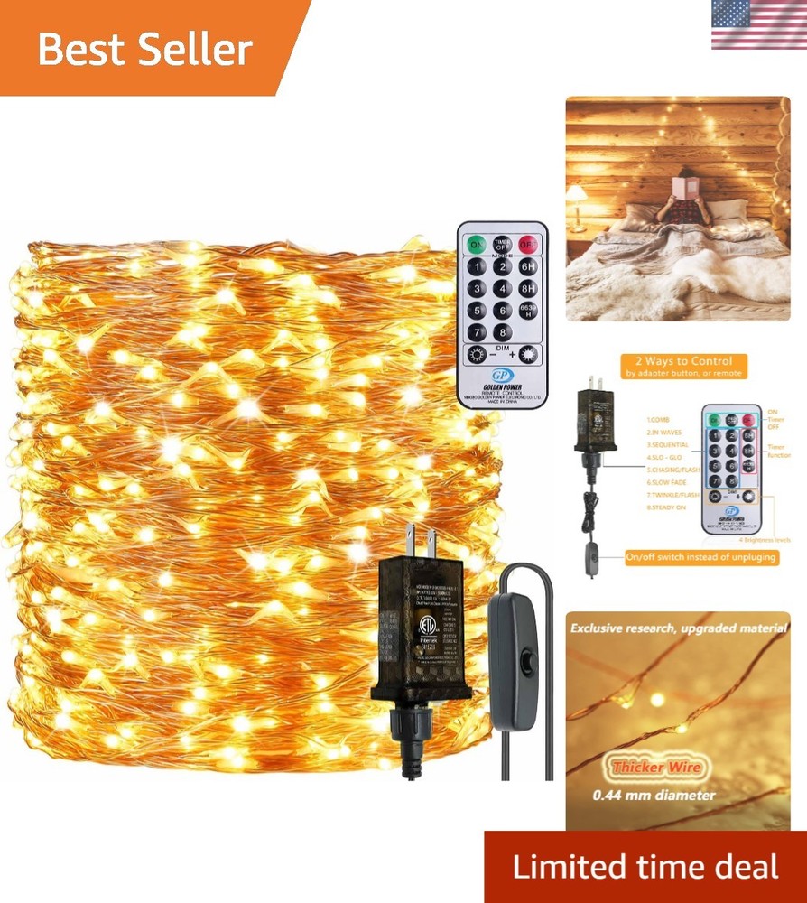 165Ft Flexible LED Fairy Lights with Remote for Indoor & Outdoor Decor