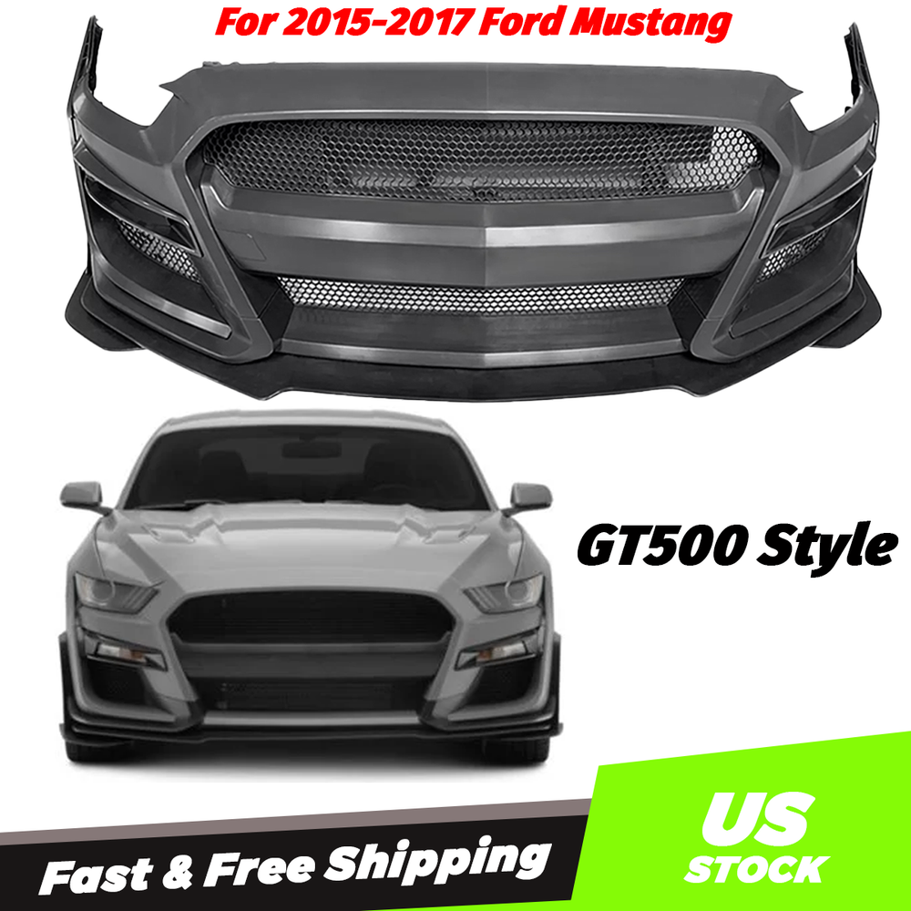 For 2015 2016 2017 Ford Mustang GT500 Style Front Bumper Kit Conversion
