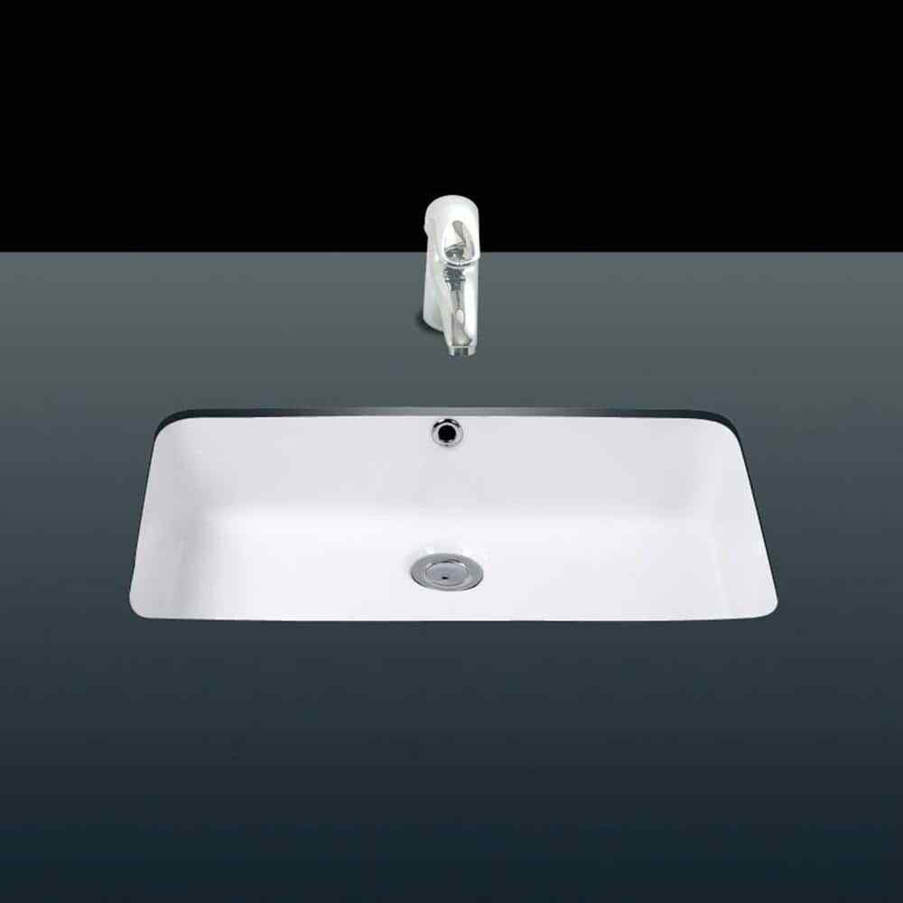 Under Undermount Bathroom Vessel Sink in Ceramic White