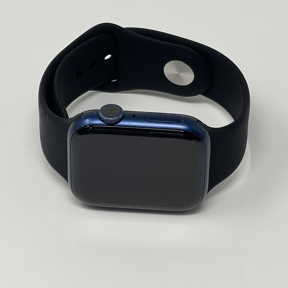 Apple Watch Series 6 44mm Blue Aluminum Case With Black Sport Band GPS Used