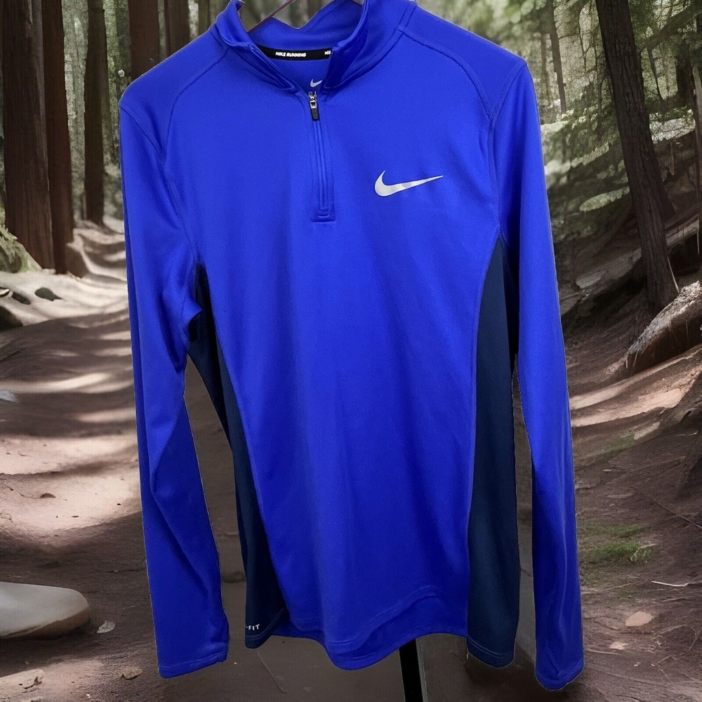 Nike Running Dri Fit Top Long Sleeve 1/4 Zip Athletic Reflective Women Medium