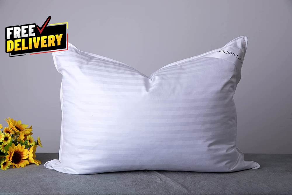 Standard Goose down Feather Hotel Collection Bed Pillows for Sleeping One Pillow