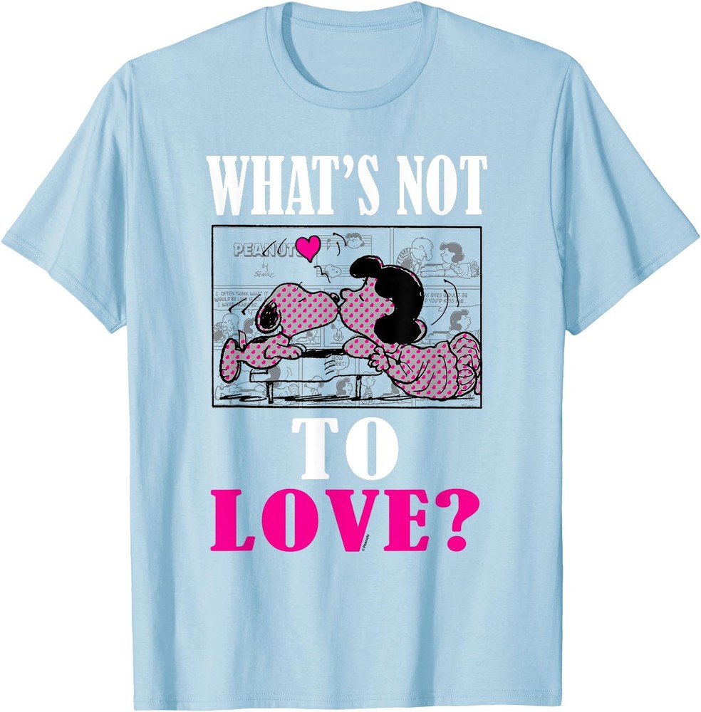 Peanuts Valentine Snoopy Lucy Love T Shirt Men