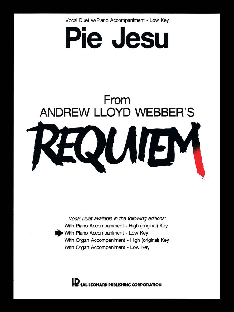 Pie Jesu Requiem for Low Voice Vocal Duet Classical Piano Sheet Music Lyrics