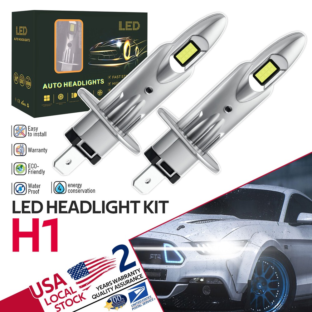 2X H1 LED Headlight Bulb Kit 6000K 20000lm High Low Beam for 2010-2014 Kia Forte