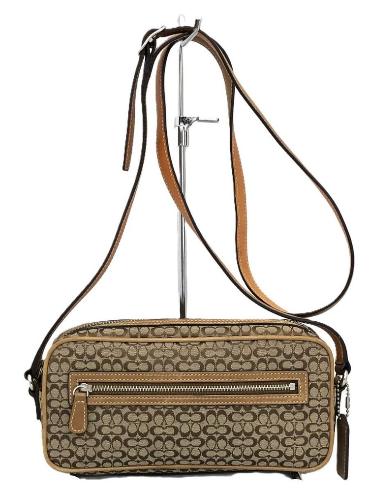 Coach D3J 6341 Mini Signature Canvas Shoulder Bag in Beige B8298F