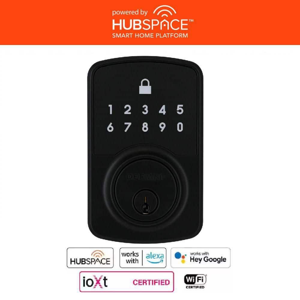 Smart Square Matte Black Wi-Fi Electronic Single Cylinder Deadbolt
