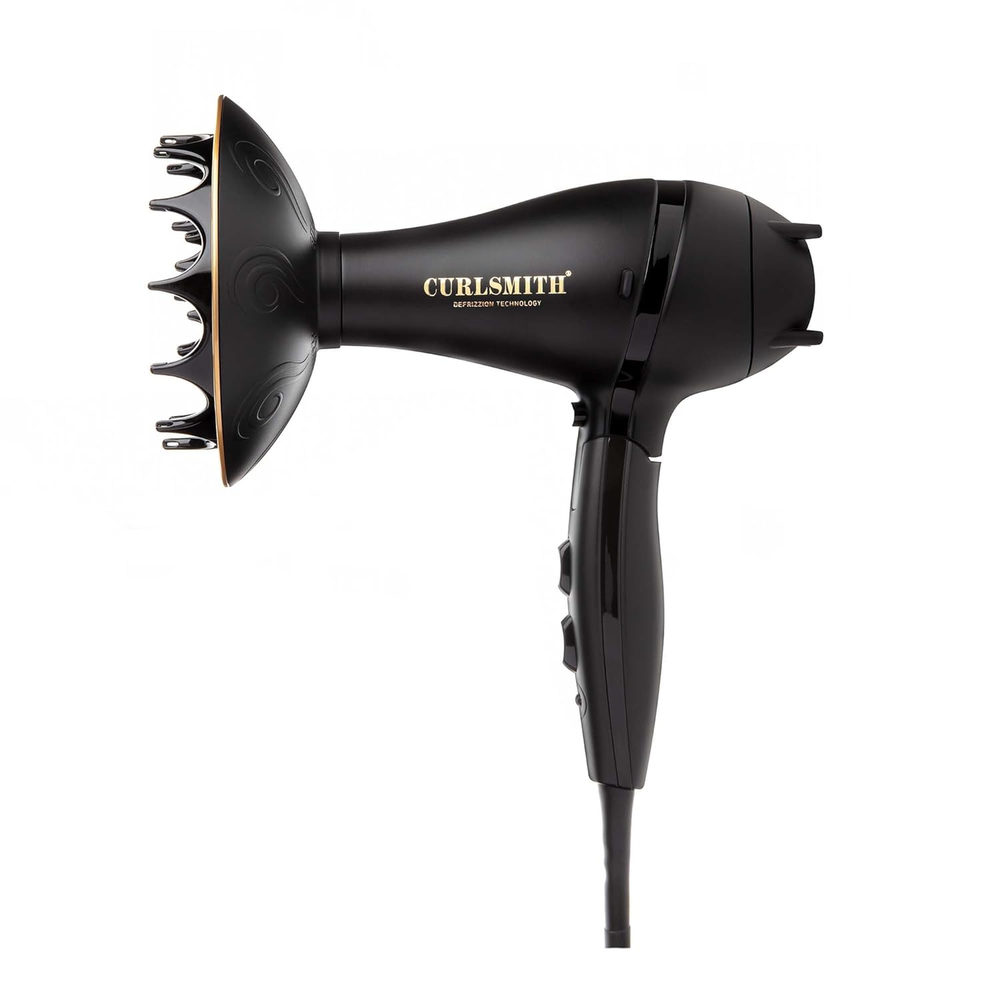 Curlsmith - Defrizzion Travel Hair Dryer with Large Diffuser, for Curly Hair, Re