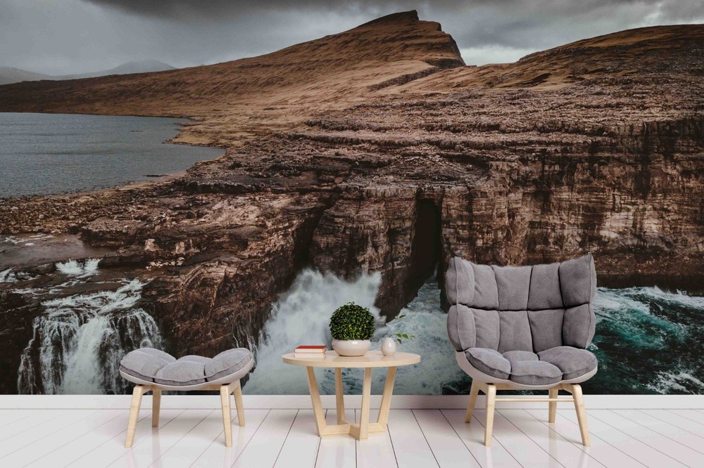 3D Mountain Rocks Sea Landscape Wall Murals Wallpaper Murals Wall Sticker