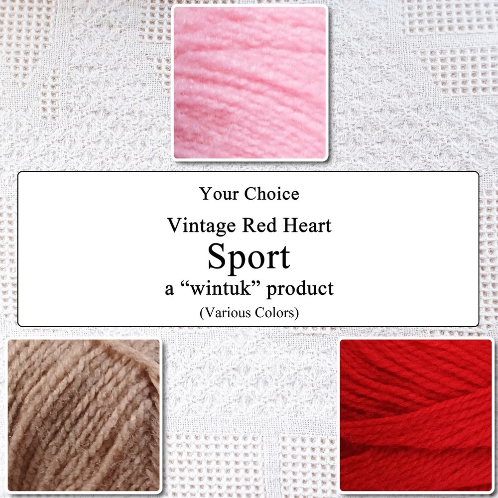 VINTAGE Red Heart Sport Yarn, a 