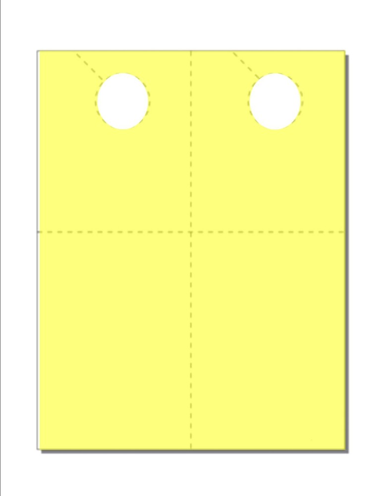 4.25x11 Door Hanger w Coupon Card 2-Up on 8.5x11 Yellow 250 Sheets  -image