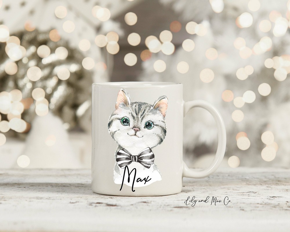 Kitten Mug Christmas Gift Mug Cat Ceramic Mug Boy Kitten Personalized Mug