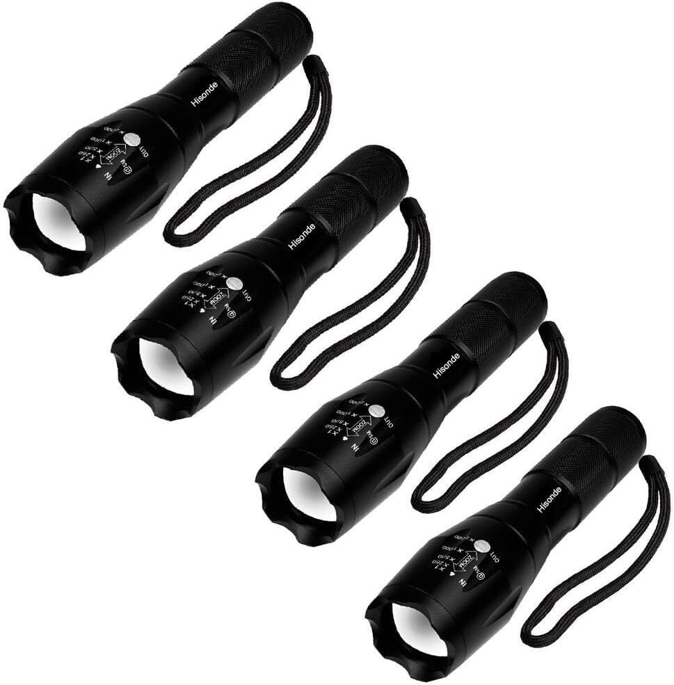 Military-Grade 5-Mode High-Lumen Waterproof Tactical Flashlight 4-Pack