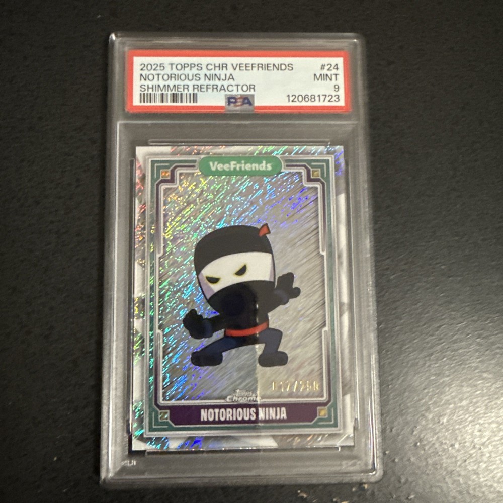 Topps Chrome VeeFriends Notorious Ninja Shimmer Refractor 17/250 PSA 9 Mint