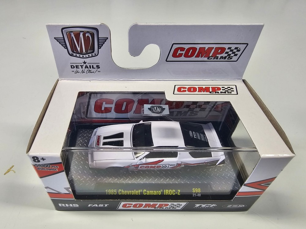 M2 Machines 1:64 Diecast 1985 Chevrolet Camaro IROC Z Comp Cams