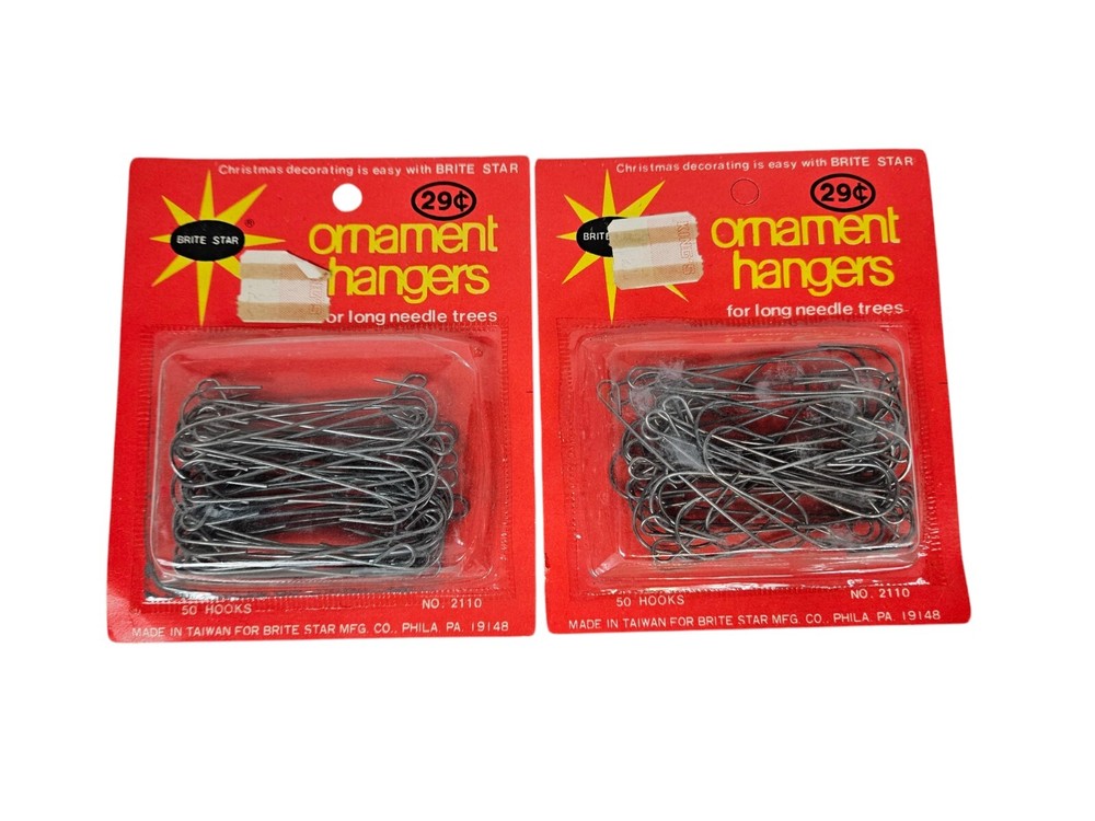Vintage Brite Star Ornament Hangers for Long Needle Trees Set of 2 E58 NWT