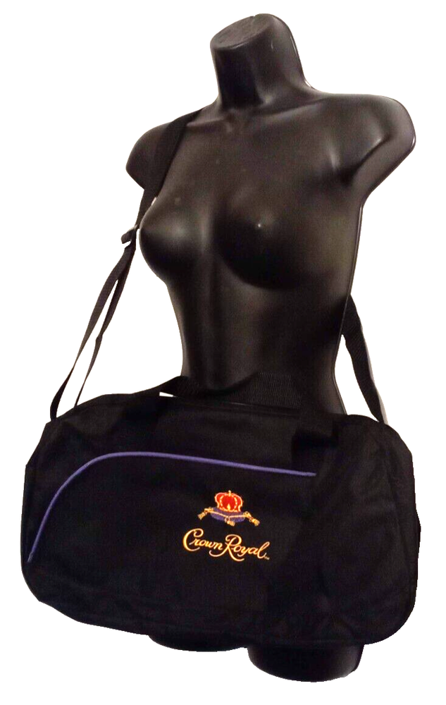 Crown Royal Whiskey Black Gym Duffle Bag Carry On Travel Tote w/ Shoulder Strap