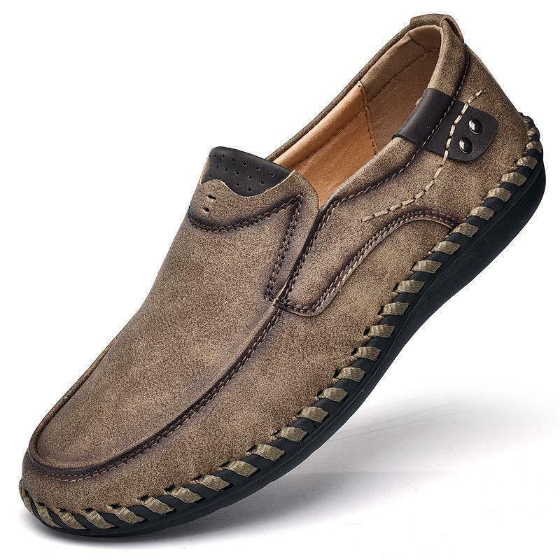 Men's Slip-On Loafers – Handmade Cowhide Driving Shoes for Casual Style