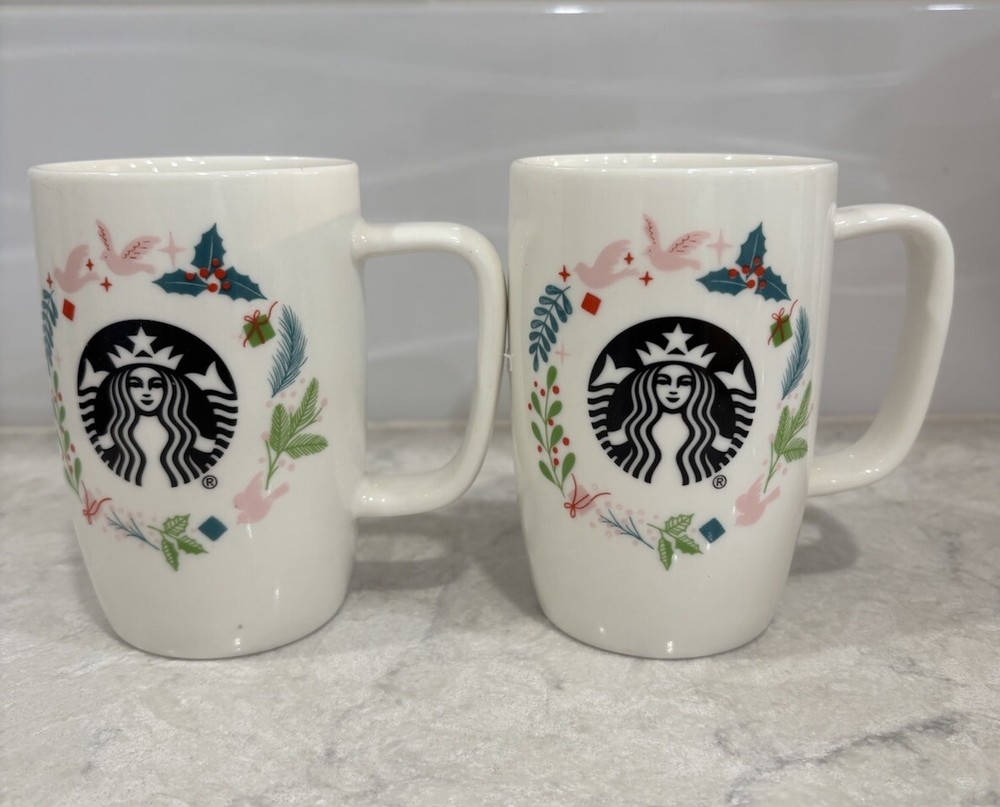 Two Starbucks Holiday Mugs Christmas
