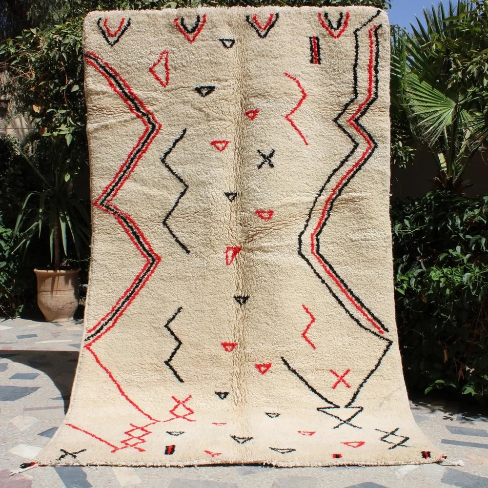 Hand Knotted Moroccan Berber Wool Rug Color Multicolor Handmade Area Carpet Rug