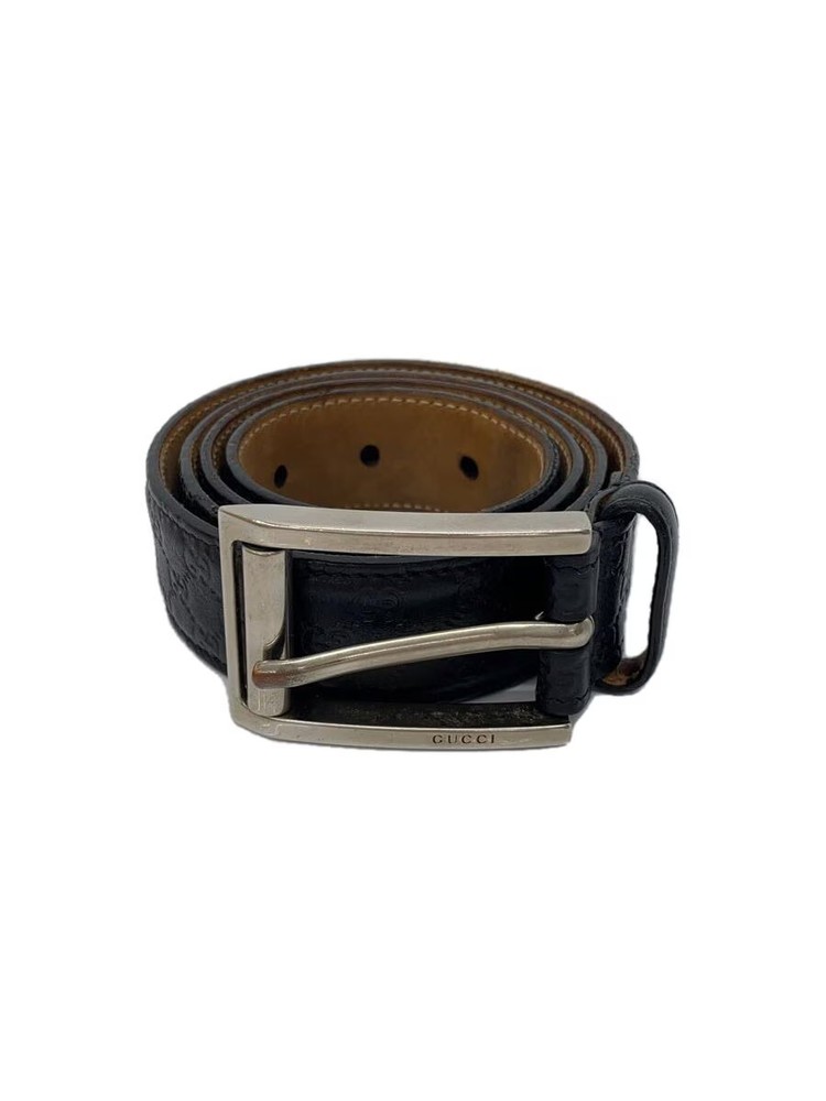 GUCCI Mens Genuine Leather Belt with Classic Interlocking G Buckle