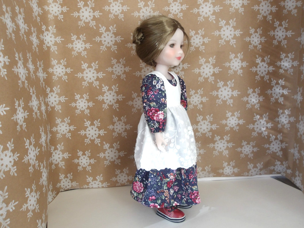 Ruby Red Fashion Friends Outfit, Vintage look Dress, Pinafore & Boots, 14