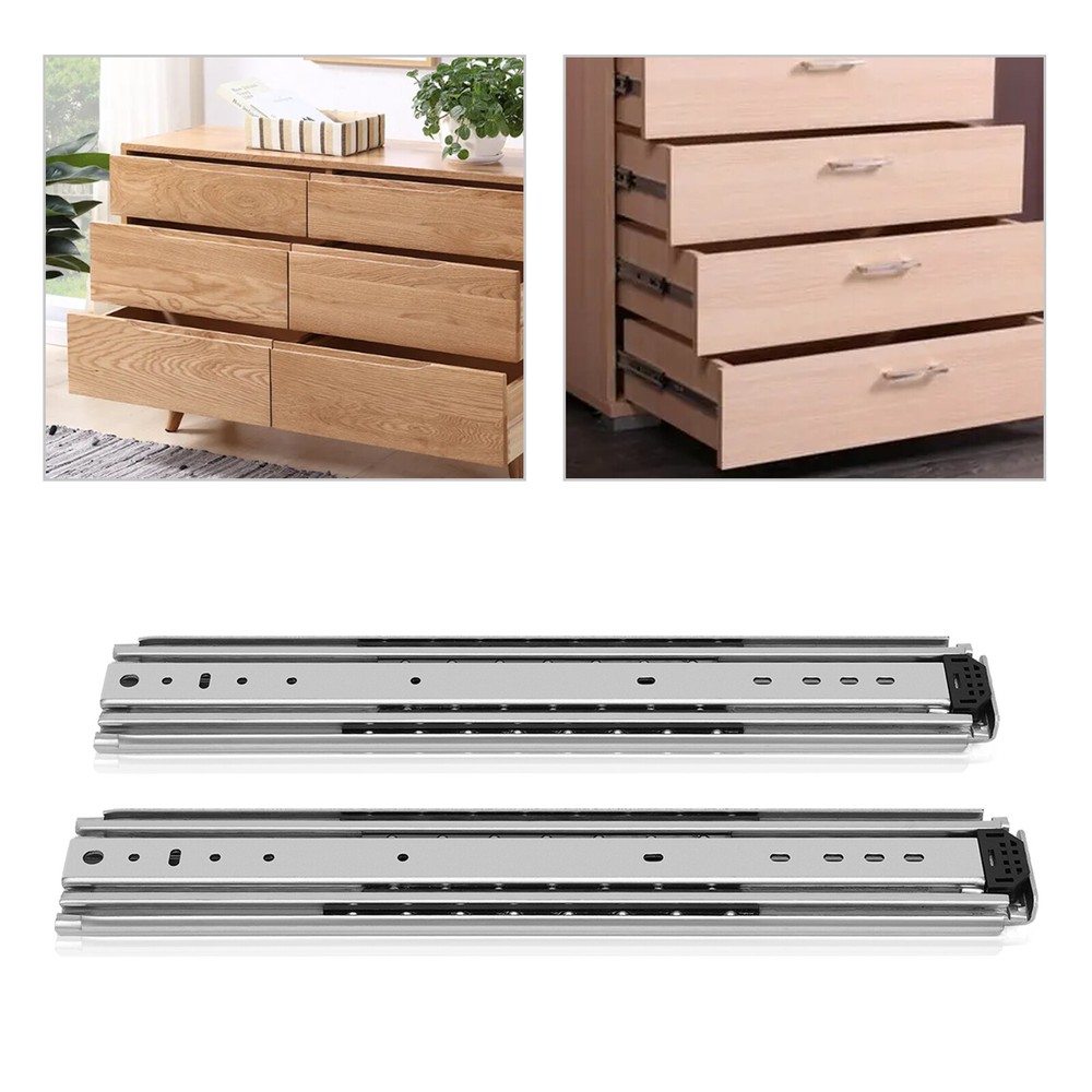 Heavy Duty 500lb Drawer Slides with Silent Operation in Cold Rolled Steel