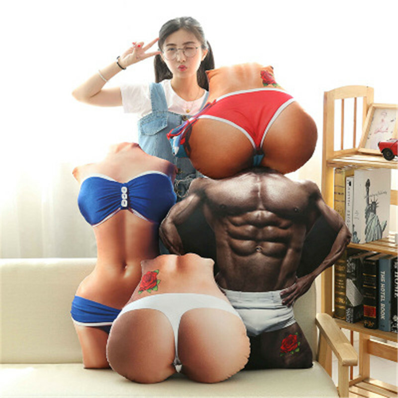 Creative Funny 3D Printed Plush Simulation Body ASS Butt Cushion Pillow Toy