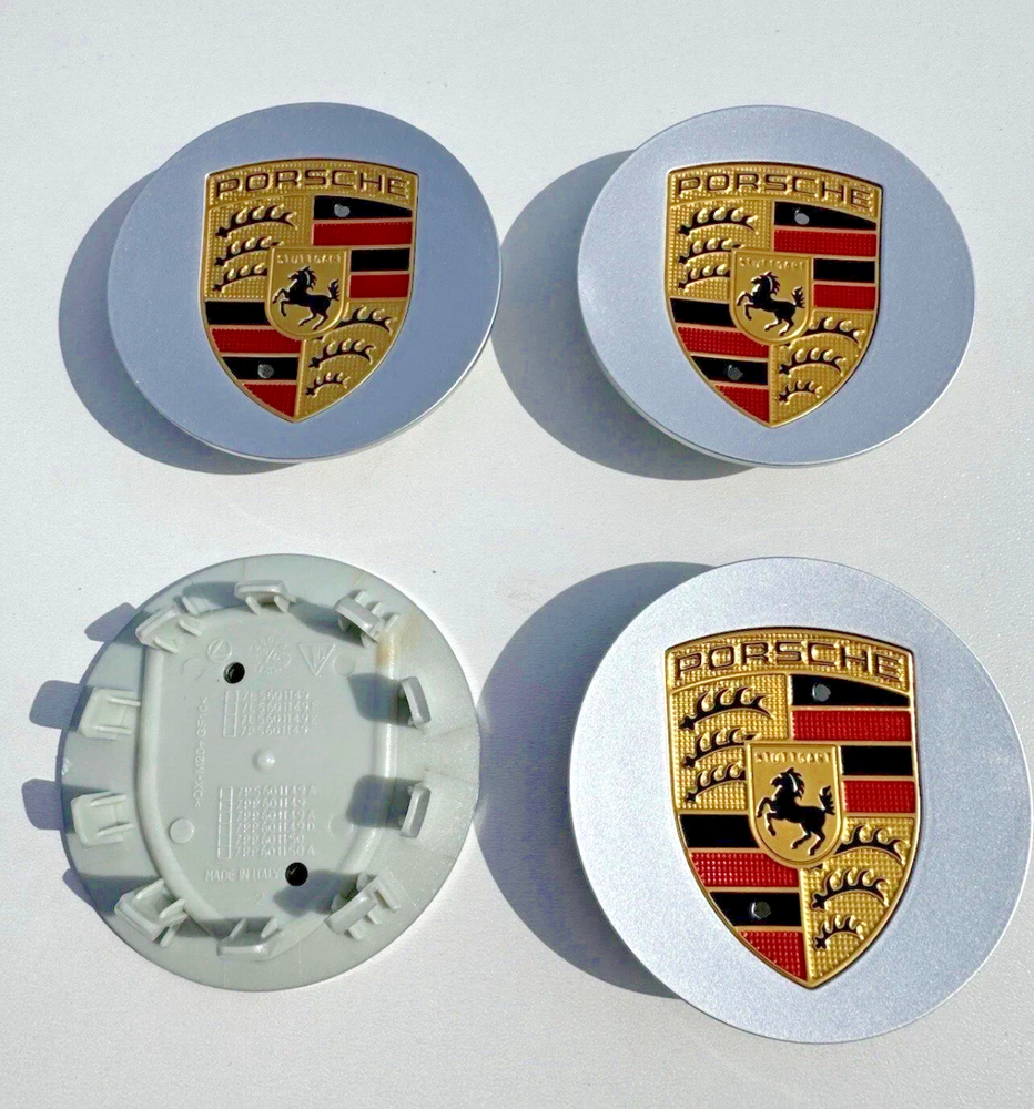 4pcs Silver 76mm Porsche Wheel Center Caps for 911 Cayenne Panamera Cayman