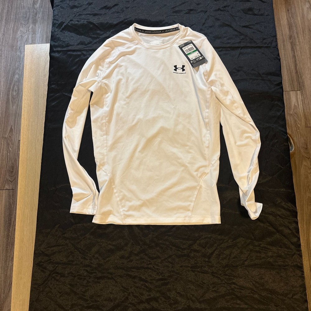 Under Armour Men's HeatGear Armour Fitted Long-Sleeve Shirt - White