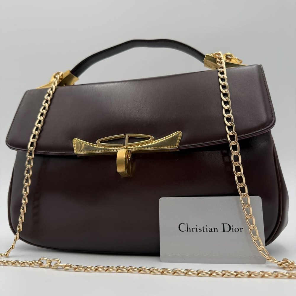 Christian Dior CD Logo Two-Way Chain Strap Shoulder Bag