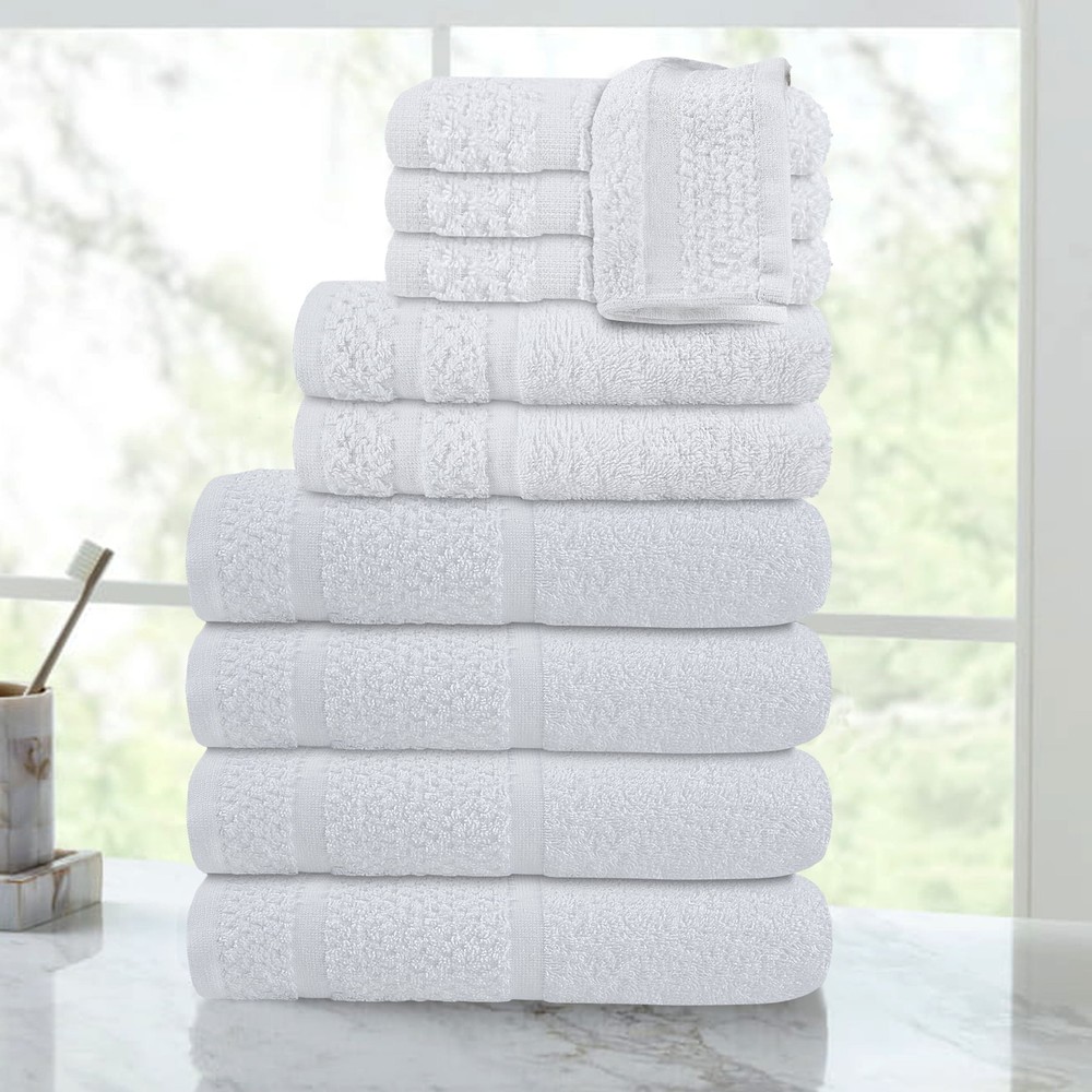 Mainstays 10 Piece Towel Set with Upgraded Softness & Durability,Free Shipping
