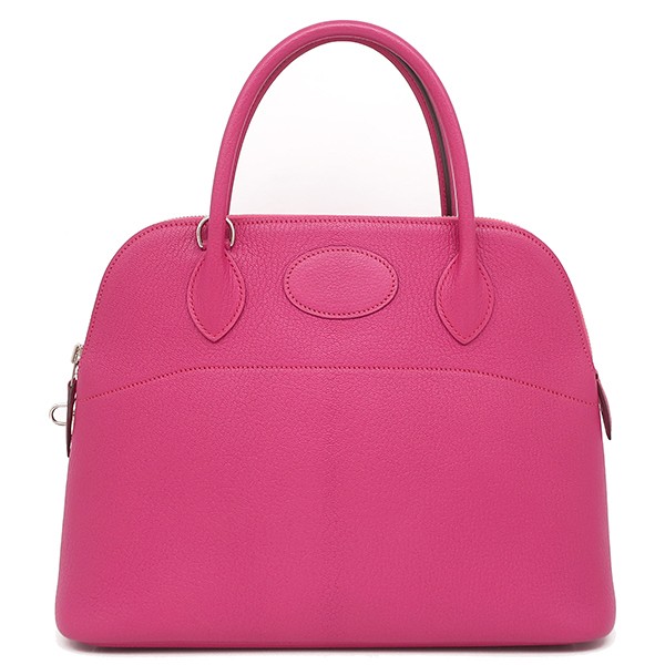 Hermes 2 Way Bag Bolide 31 Chevre Pink Rose Shocking Handbag Shoulder M Engraved