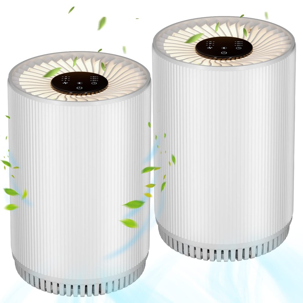 2 Pack Vhoiu Air Purifiers for Home Bedroom up to 690ft², Quiet Air Purifier ...