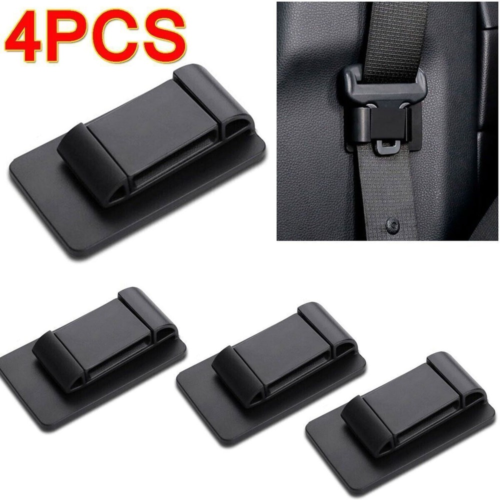 4Pcs Universal Black Car Seat Belt Stabilizer Limiter Auto Interior Accessories